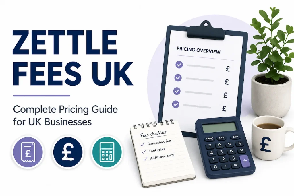 Zettle Fees UK pricing guide showing PayPal POS transaction fees and card reader costs